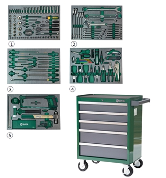 176 件工业生产维修综合组套（含5 抽屉工具车）